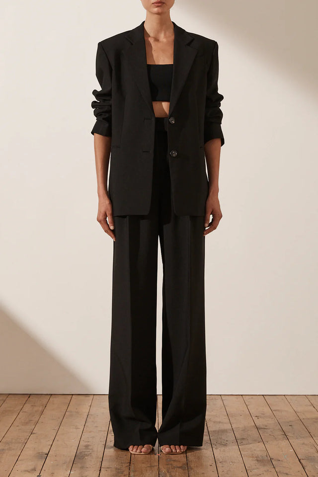 Irena Oversized Tailored Blazer - Black-Blazer-Shona Joy-6-UPTOWN LOCAL
