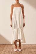Morgan Lantern Midi Dress - Ivory-DRESSES-Shona Joy-6-UPTOWN LOCAL