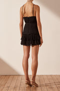 Lauren Cross Front Mini Dress - Black-DRESSES-Shona Joy-6-UPTOWN LOCAL