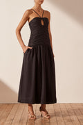 Thea Keyhole Midi Dress Black-Dresses-Shona Joy-6-UPTOWN LOCAL