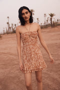 Hala - Keyhole Mini Dress - Mango/Oatmeal-Dresses-Shona Joy-6-UPTOWN LOCAL