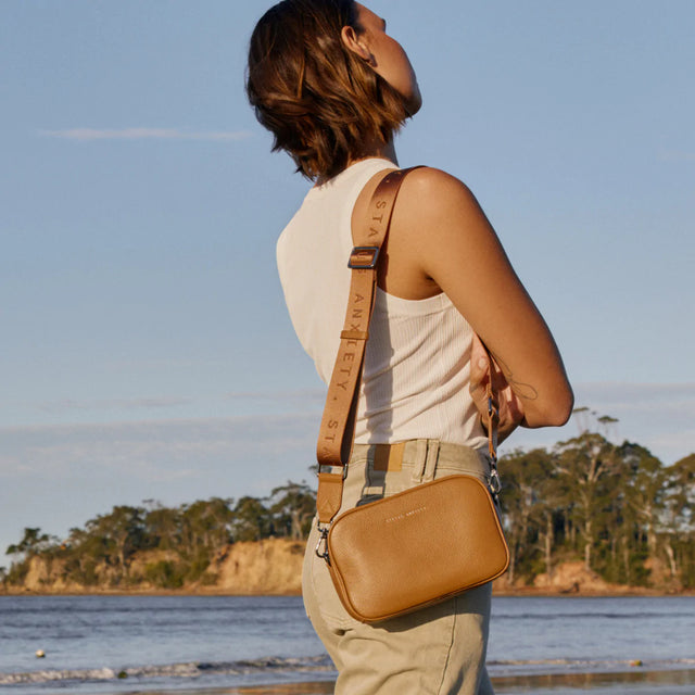 Plunder - Tan - Web Strap-Handbags-Status Anxiety-UPTOWN LOCAL