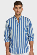 Henry Poplin Shirt - Navy-Shirts-Academy Brand-S-UPTOWN LOCAL