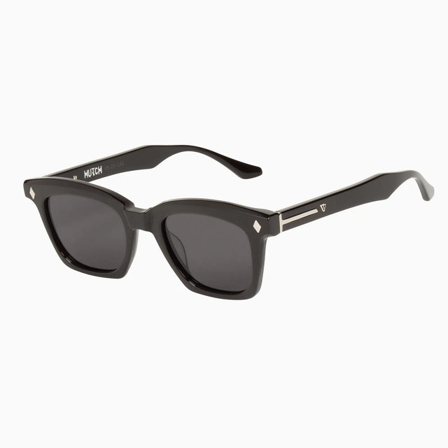 Hutch - Gloss Black w/ Silver Metal Trim / POLARISED Black Lens-Sunglasses-Valley-UPTOWN LOCAL