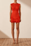 Leilani - Round Neck Mini Dress - Hibiscus-Dresses-Shona Joy-6-UPTOWN LOCAL