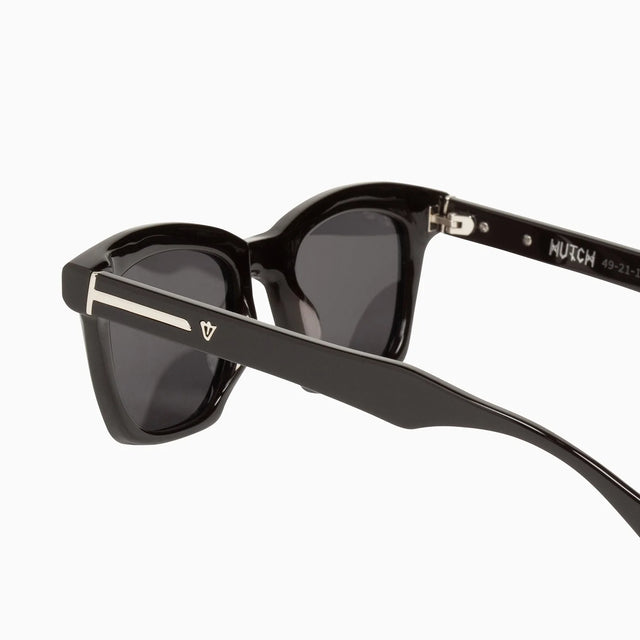 Hutch - Gloss Black w/ Silver Metal Trim / POLARISED Black Lens-Sunglasses-Valley-UPTOWN LOCAL