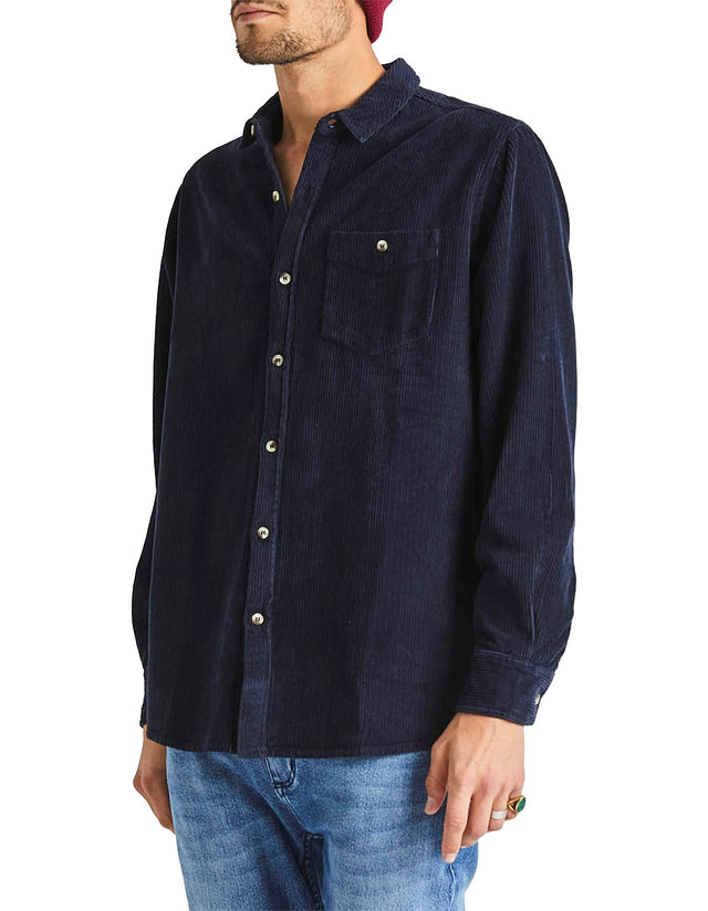 Men at Work Fat Cord Shirt - Navy-Shirts-Rolla's-S-UPTOWN LOCAL