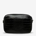 Plunder - Black Croc Emboss - Web Strap-Handbags-Status Anxiety-UPTOWN LOCAL