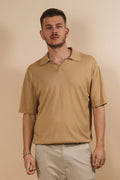 Stark Knit Polo - Beige-Shirts & Tops-Kore Studios-S-UPTOWN LOCAL