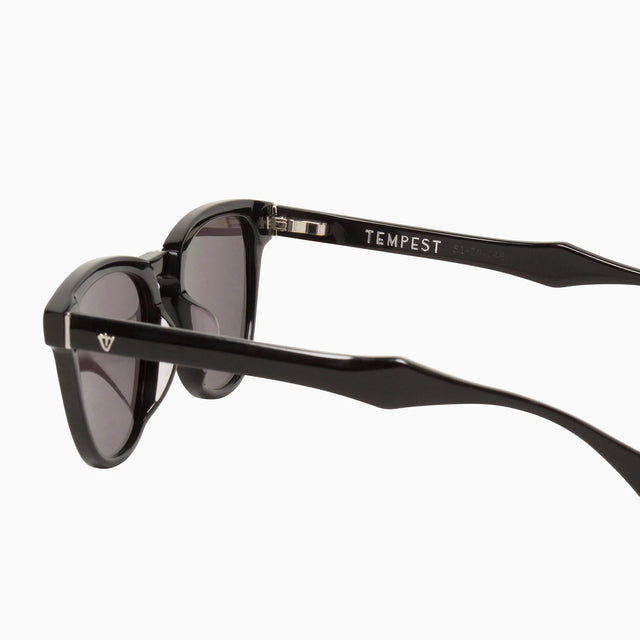 Tempest - Gloss Black w/ Silver Metal Trim / POLARISED Black Lens-Sunglasses-Valley-UPTOWN LOCAL