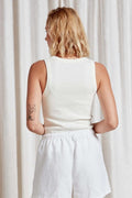 Essential Rib Tank - White-Shirts & Tops-The Academy Brand-XS-UPTOWN LOCAL