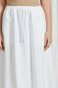 Hampton Linen Skirt - White-Skirts-The Academy Brand-6-UPTOWN LOCAL
