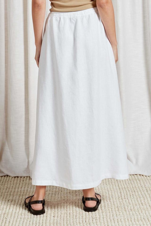 Hampton Linen Skirt - White-Skirts-The Academy Brand-6-UPTOWN LOCAL