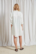 Hampton L/S Linen Shirt Dress - White-Dresses-The Academy Brand-XS-UPTOWN LOCAL