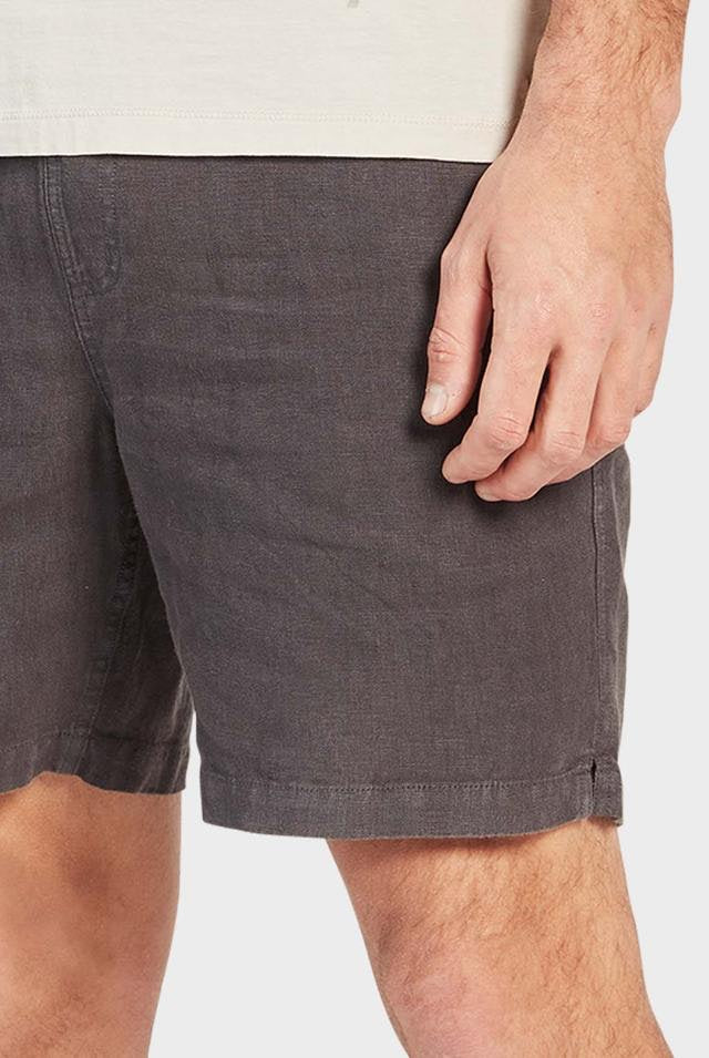 Riviera Linen Short - Charcoal-Shorts-The Academy Brand-28-UPTOWN LOCAL