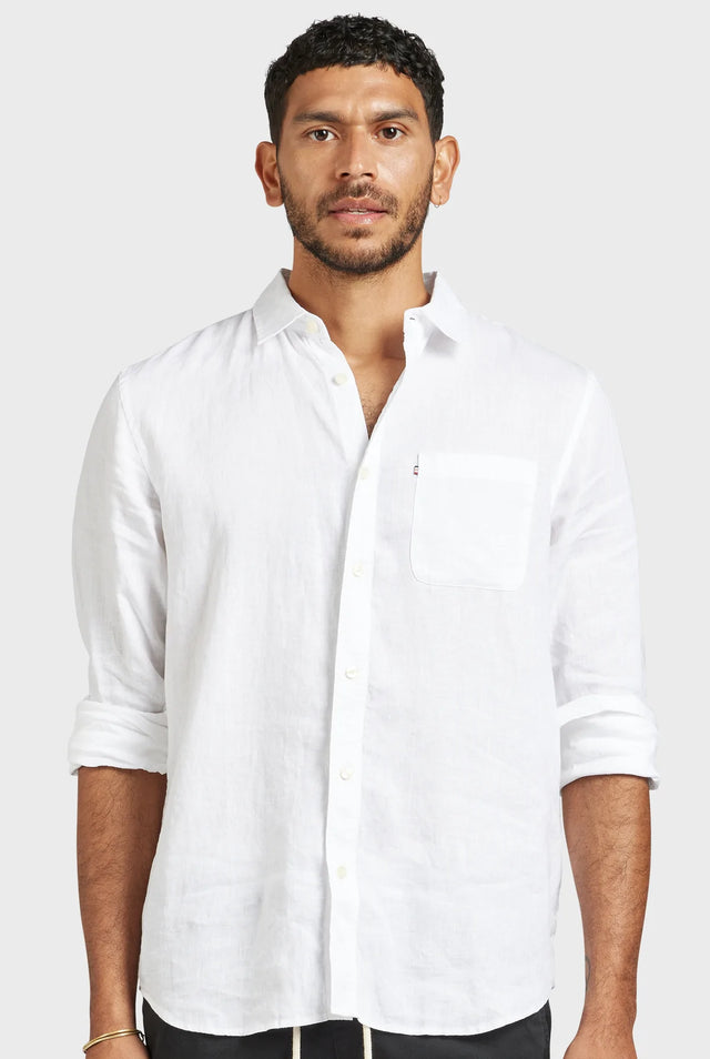 Hampton Linen Shirt White-Shirts-Academy Brand-XS-UPTOWN LOCAL