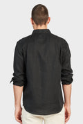 Hampton Linen Shirt Black-Shirts-Academy Brand-S-UPTOWN LOCAL