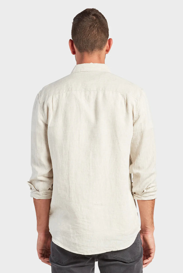 Hampton Linen Shirt Oatmeal-Shirts-Academy Brand-S-UPTOWN LOCAL