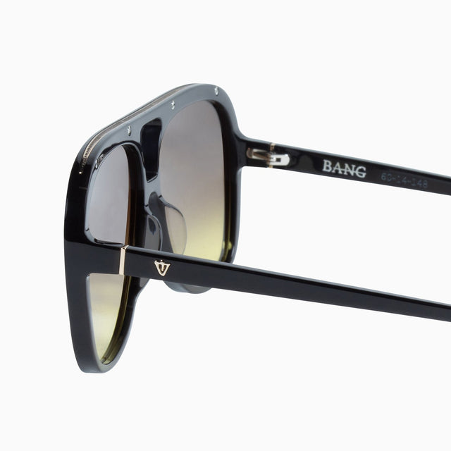Bang - Gloss Black w. Gold Metal Trim / Brown to Yellow Gradient Lens-Sunglasses-Valley-UPTOWN LOCAL