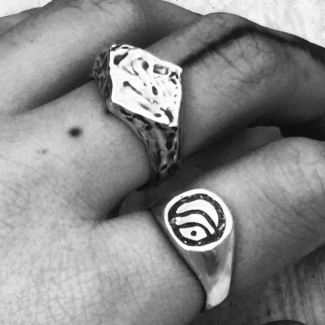 Lennon Signet Ring - Size Q1/2 #13-Rings-Málm Adorn-UPTOWN LOCAL