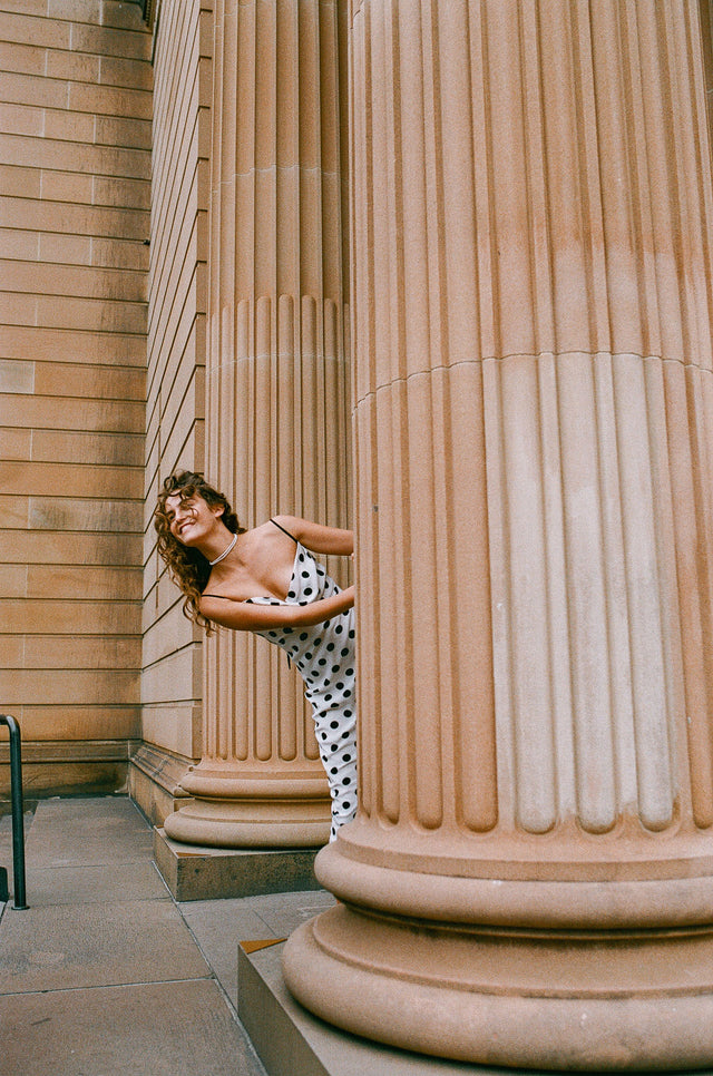 Milena Silk Dress Black Spot-Dresses-Hansen and Gretel-UPTOWN LOCAL