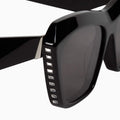 Piaf - Gloss Black w. Swarovski Crystals Silver Metal Trim / Polarised Lens-Sunglasses-Valley-UPTOWN LOCAL
