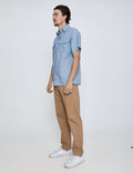 Steve McQueen SS Safari Shirt -Vintage Blue-Shirts & Tops-Mr. Simple-S-UPTOWN LOCAL