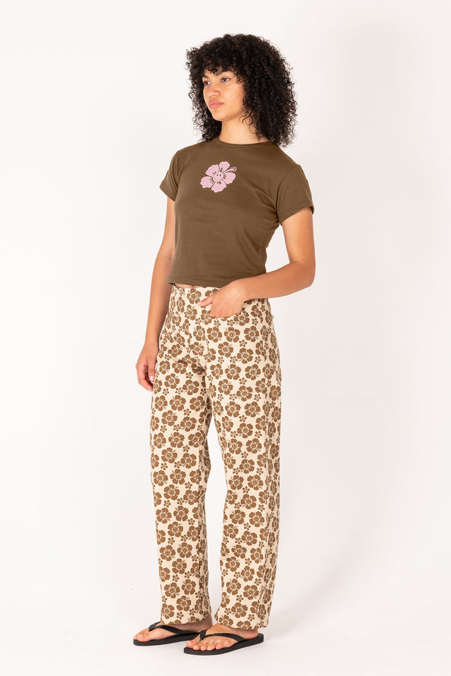 Kokomo Pant - Happy Hawaii Sand/Brown-Pants-Emma Mulholland on Holiday-XS-UPTOWN LOCAL