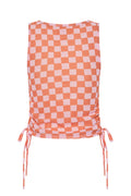 Mesh Tank - Pink Orange Check-tops-Emma Mulholland on Holiday-S-UPTOWN LOCAL