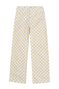 Vacation Pant Check - Cream-Pants-Emma Mulholland on Holiday-UPTOWN LOCAL