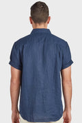 Hampton S/S Linen Shirt - Navy-Shirts-Academy Brand-S-UPTOWN LOCAL
