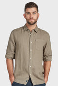 Hampton Linen Shirt Olive-Shirts-Academy Brand-S-UPTOWN LOCAL