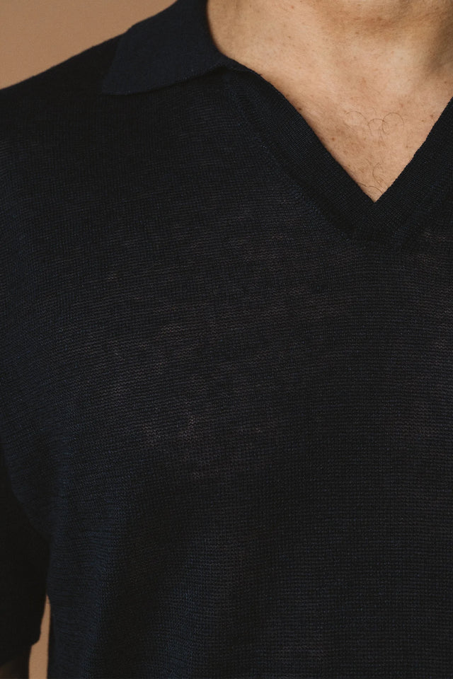 Lucca Linen Polo - Midnight-Shirts-Kore Studios-S-UPTOWN LOCAL