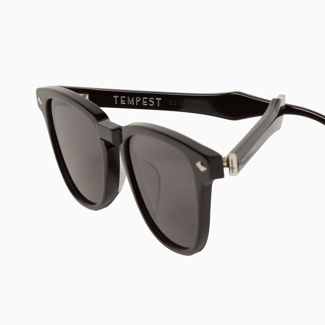 Tempest - Gloss Black w. Silver Metal Trim / Black Lens-Sunglasses-Valley-UPTOWN LOCAL