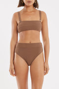 Brown Ribbed Bandeau-Swimwear-Zulu and Zephyr-6-UPTOWN LOCAL
