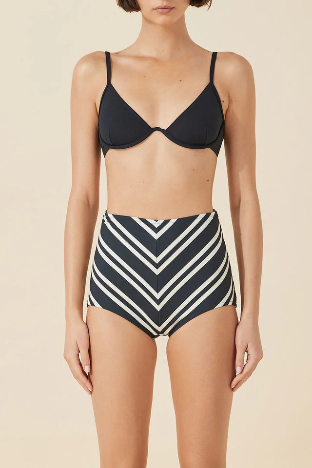 Black & Bone Stripe Refined Boy Short-Swimwear-Zulu and Zephyr-6-UPTOWN LOCAL