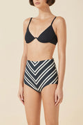 Black & Bone Stripe Refined Boy Short-Swimwear-Zulu and Zephyr-6-UPTOWN LOCAL