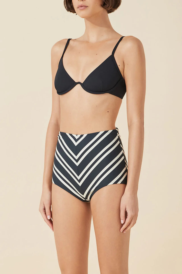 Black & Bone Stripe Refined Boy Short-Swimwear-Zulu and Zephyr-6-UPTOWN LOCAL