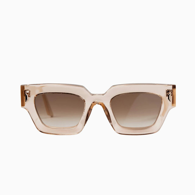 Ghost - Transparent Sand Almond Temples w. Gold Metal Trim / Brown Gradient Lens-Sunglasses-Valley-UPTOWN LOCAL