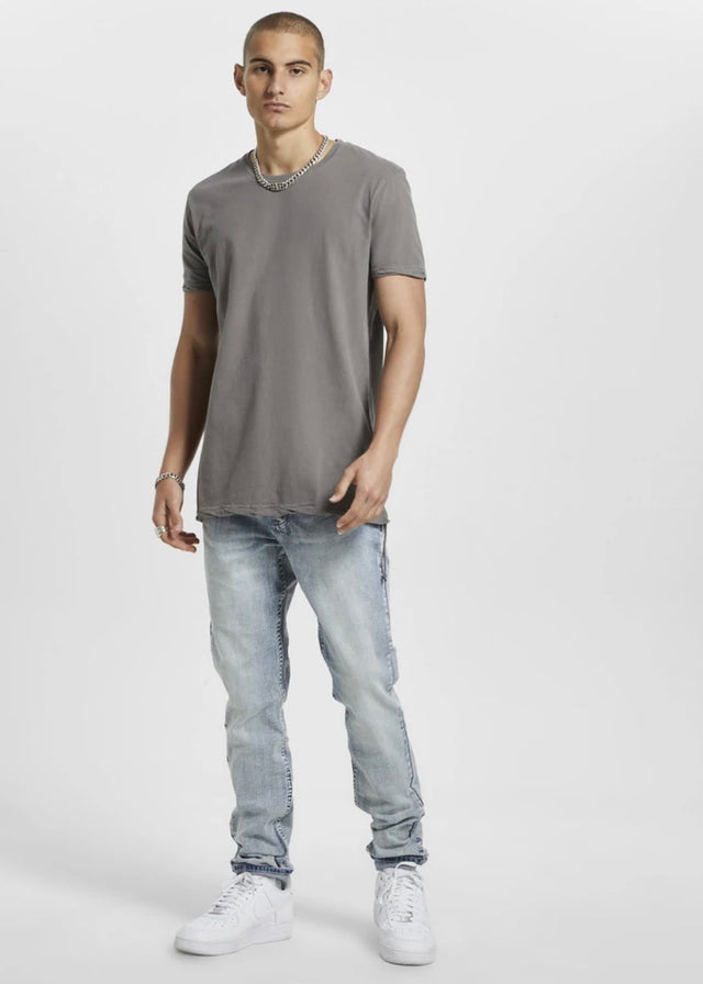 Seeing Lines SS Tee - Vintage Grey-Shirts & Tops-Ksubi-S-UPTOWN LOCAL
