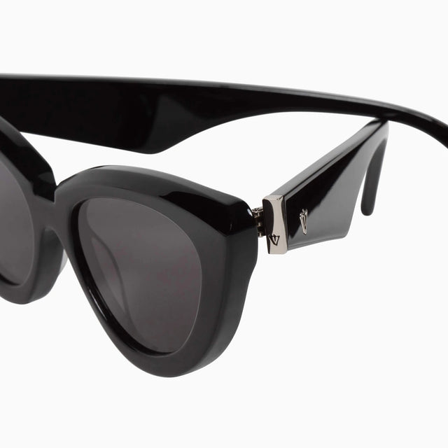Dayze - Gloss Black w. Silver Metal Trim / Black Lens-Sunglasses-Valley-UPTOWN LOCAL