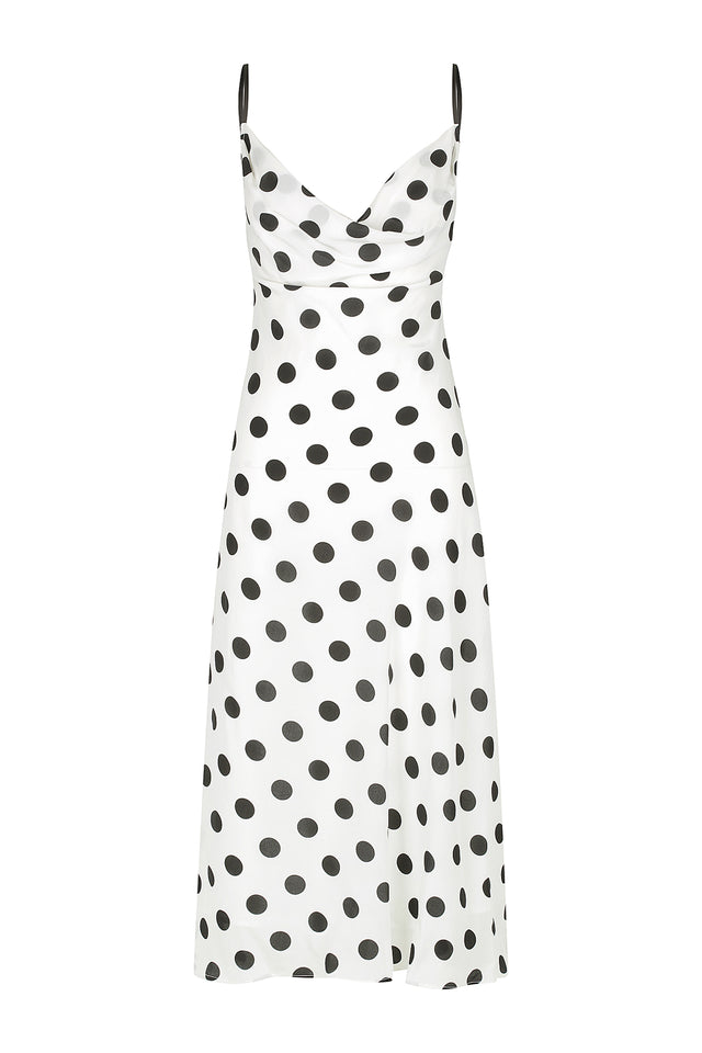 Milena Silk Dress Black Spot-Dresses-Hansen and Gretel-UPTOWN LOCAL