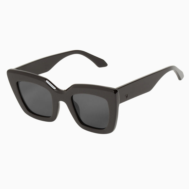 Brigada - Gloss Black POLARISED Black Lens-Sunglasses-Valley-UPTOWN LOCAL